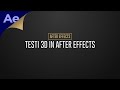 Testi 3D in After Effects