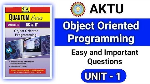 Object Oriented Programming Aktu OOP important questions unit 1