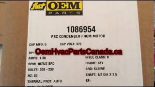 ICP 1086954 1/5 HP 230v Condenser Fan Motor