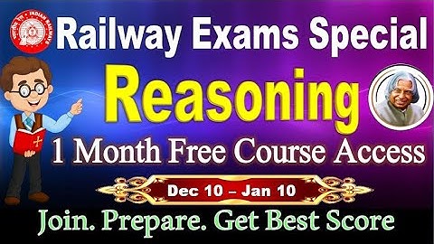 Railway Reasoning Free Course 1 Month Free Access for all Railway aspirants  by SRINIVASMech