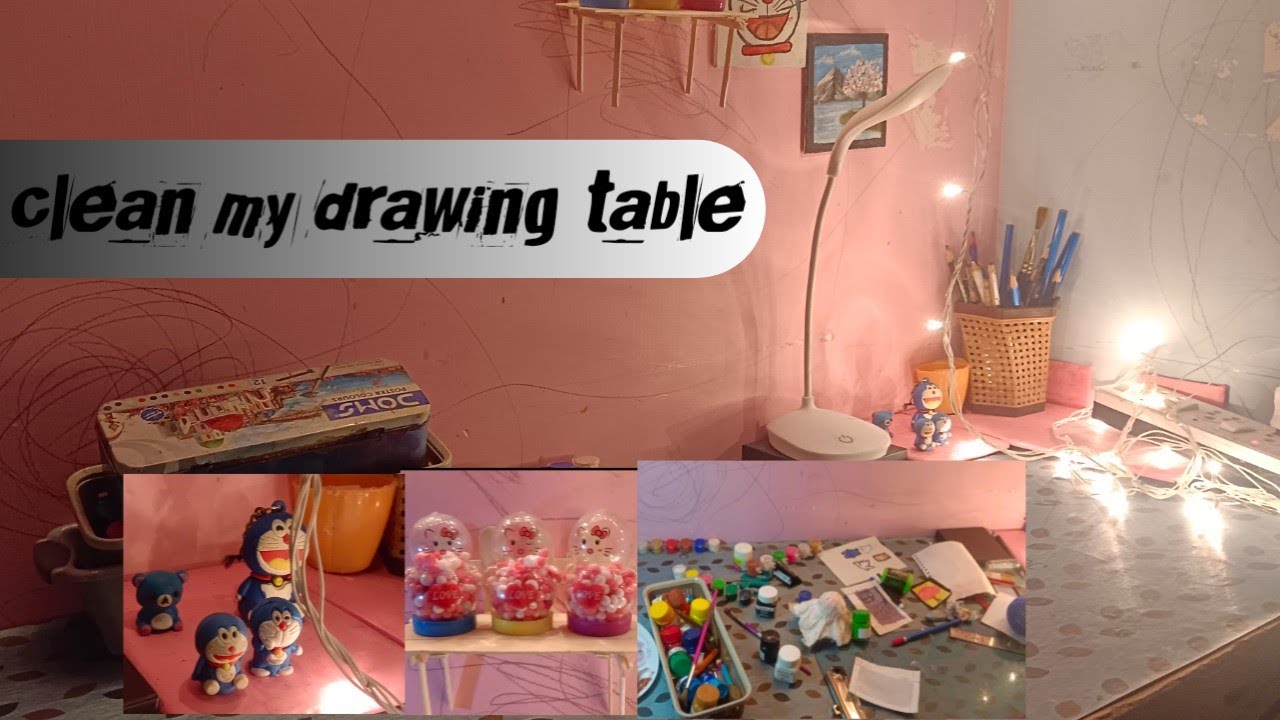 clean my drawing table 🧹☺️ [VLOG]   