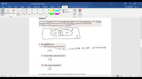 Venn Diagrams & Two Way Tables