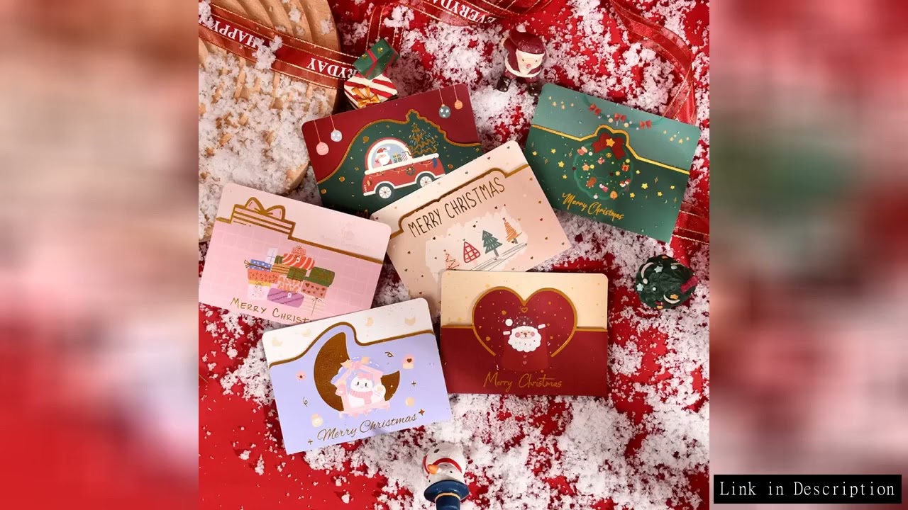10pc Folding 3D Christmas Gold Stamping Greeting Card  Postcard Gift Thanksgiving Card Shop Baking B