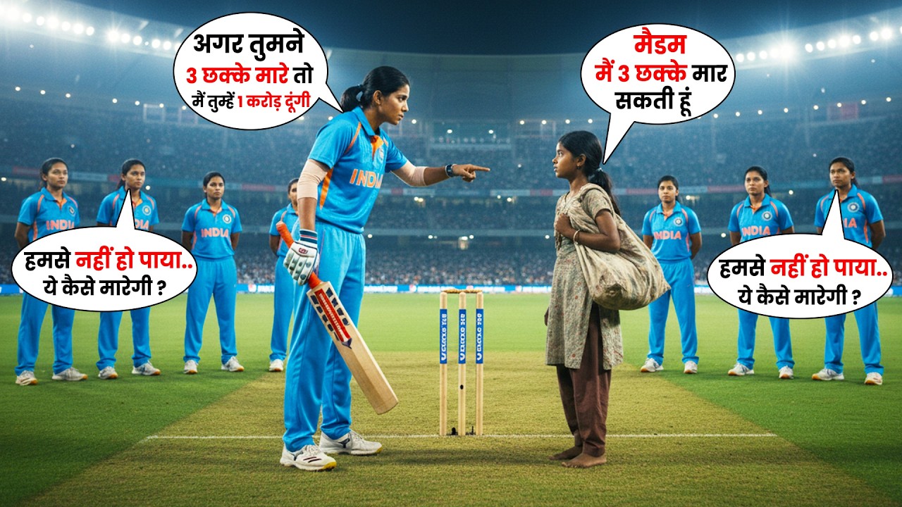 भिखारी समझी गई लड़की बनी करोड़ों की स्टार ⭐ 3 गेंद में 3 छक्के | Heart Touching Story