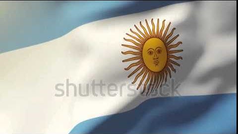 Argentina flag waving in the wind. Looping sun rises style. Animation loop Stock video by