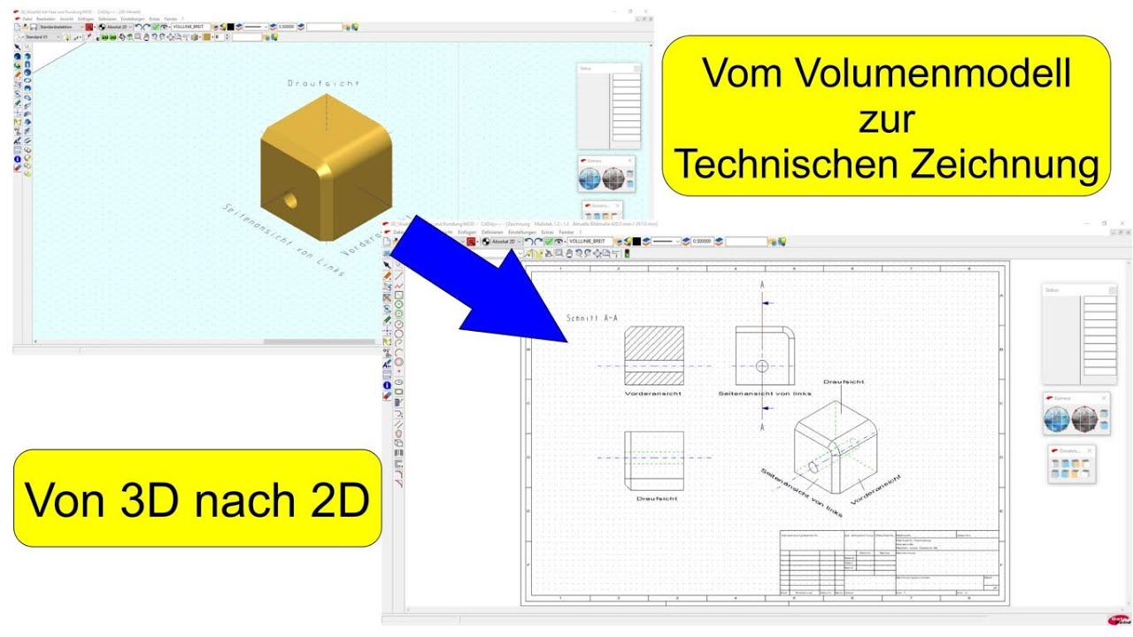 BeckerCAD 3D Pro Vom 3DVolumenmodell zur 2DZeichnung YouTube