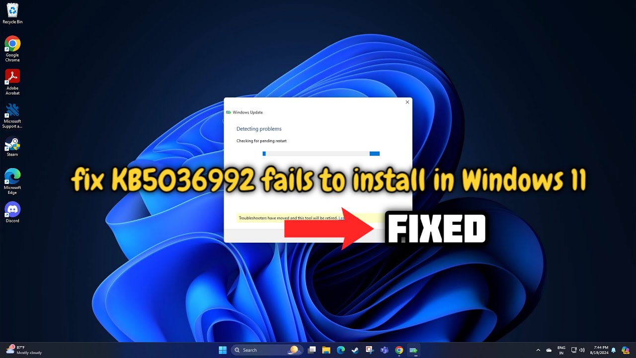 (FIXED) KB5036992 fails to install in Windows 11 - 2024 - YouTube