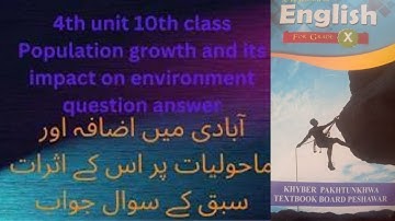 4th unit  10th class population growth and its impact on environment question answer.