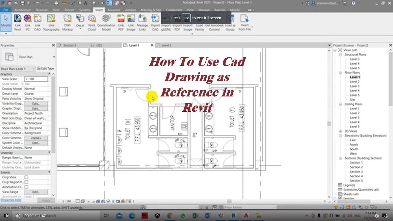 How To Use Cad Drawing as Reference in Revit - YouTube