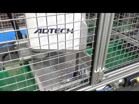 TECNOLEAN, SCARA ROBOT pick and place parts and storing on boxes