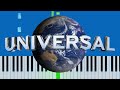 Universal studios theme song slow easy piano synthesia tutorial