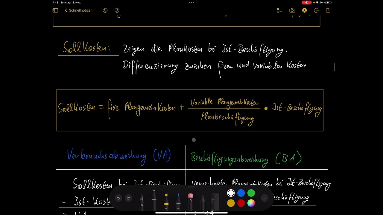 Technischer Betriebswirt | Rechnungswesen | starre und flexible  Plankostenrechnung | Abweichungen