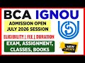 IGNOU BCA Admission Open July 2026 Session: Eligibility, Fee | IGNOU BCA_NEW Admission Details 2026