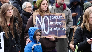 Cornell Students hold No Ban No Wall Protest on Ho Plaza