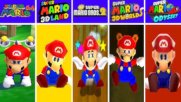 Evolution of Super Mario 64 Dying and Game Over Screens in Super Mario Games And Fan Mod (1996-2024)