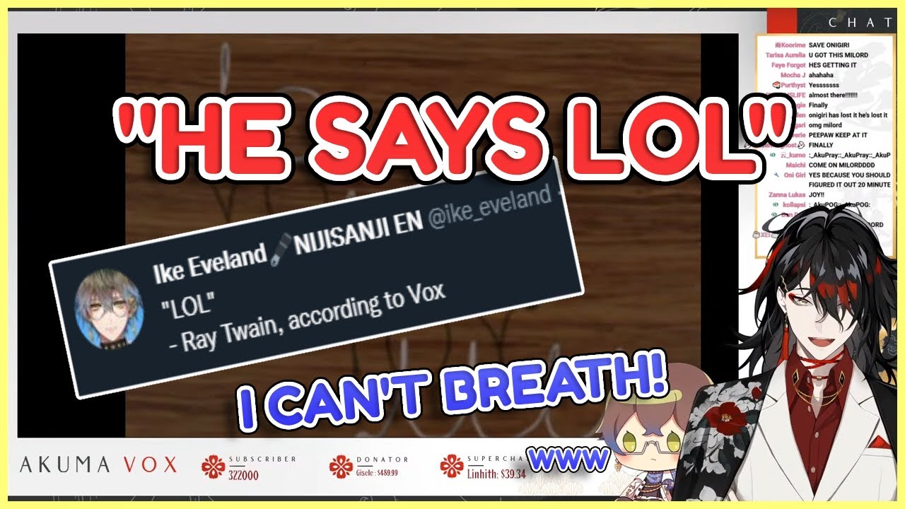 Ike's uncontrollable laugh after Vox solves a puzzle 【NIJISANJI EN】