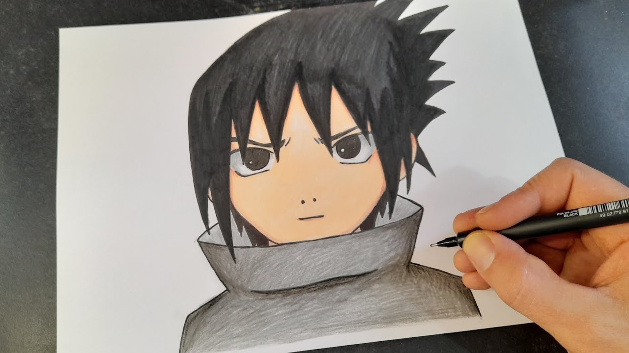 TUTORIAL COMO DESENHAR o SASUKE CHIBI passo a passo 