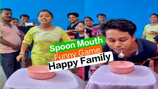 Spoon Game l Spoon Mouth Game With Happy Family l Spoon Marvel l Funny Challenge With Family l 🤣😝