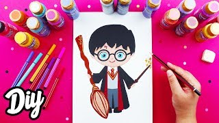 COMO DIBUJAR a HARRY POTTER CON LA NIMBUS! DIBUJOS KAWAII   Mery