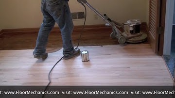 Refinishing hardwood floors: Applying Stain with Buffer
