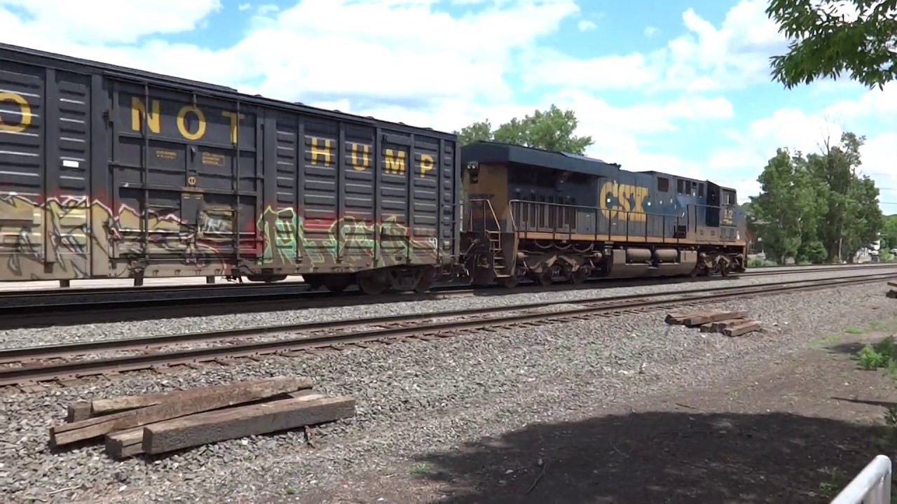 CSX Q004 With Geometry Boxcar Fairport NY YouTube