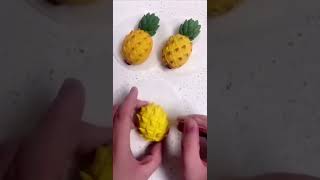 Clay Making pineapple🍍 ￼#fruit #kidsvideo #claykitchenset #vegetables #clay #craftyhome #art
