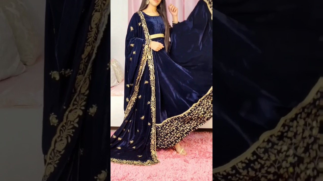 Trending velvet dress cutting & stitching/velvet outfit Designing #new #viral #dress #frock #shorts