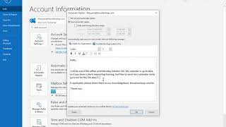 how to set up an out of office automatic reply in microsoft outlook for office 365/exchange