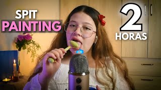 Asmr ✌🏻 2 HORAS de SPIT PAINTING💦 y  MOUTH SOUNDS 👄 para DORMIR // Vivalen ASMR