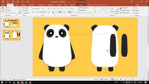 Make a Panda design on power point, cartoon design, PowerPoint Graphic Tutorial, power point