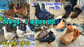 বিদায়ী বছরের শেষ কবুতর হাট | মিরপুর - ১ কবুতর হাট | Last day of the 2021 at Mirpur Pet Market #373