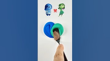 What Color Do Inside Out Colors Make in Clay? #satisfying #colormixing #insideout2 #Sadness #Disgust