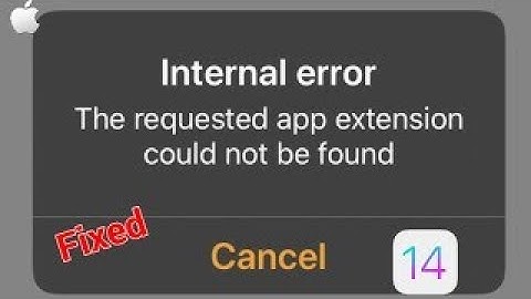 Internal Error The Requested App Extension Could Not Be Found
