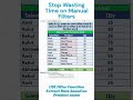 Stop Wasting Time on Manual Filters | Learn filter Function #exceltips #excel #shorts #ythshorts