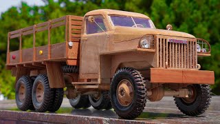 How to make WW2 Truck Studebaker US6 (1945 ) Out of Wood | ASMR Woodworking