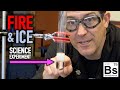 Fire and ice science experiment  chemical reactions demonstration