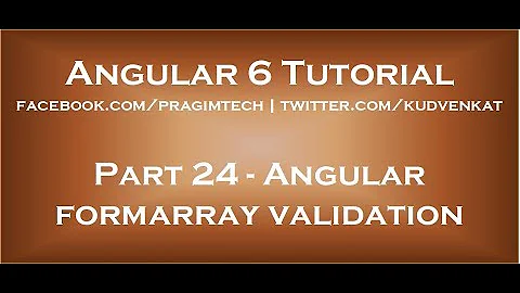 Angular formarray validation