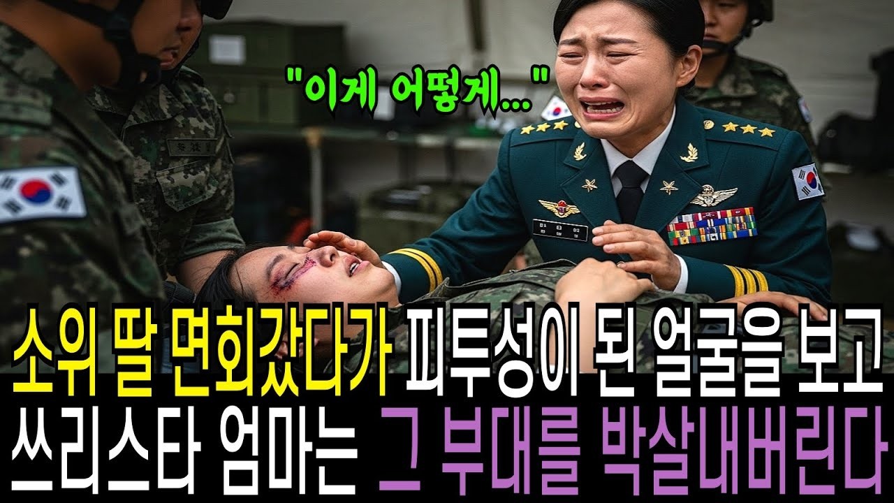 소위 딸 면회갔다가 피투성이 된 딸이 병원으로 이송되는걸 보았다  쓰리스타 엄마는 그 부대를 박살내버린다