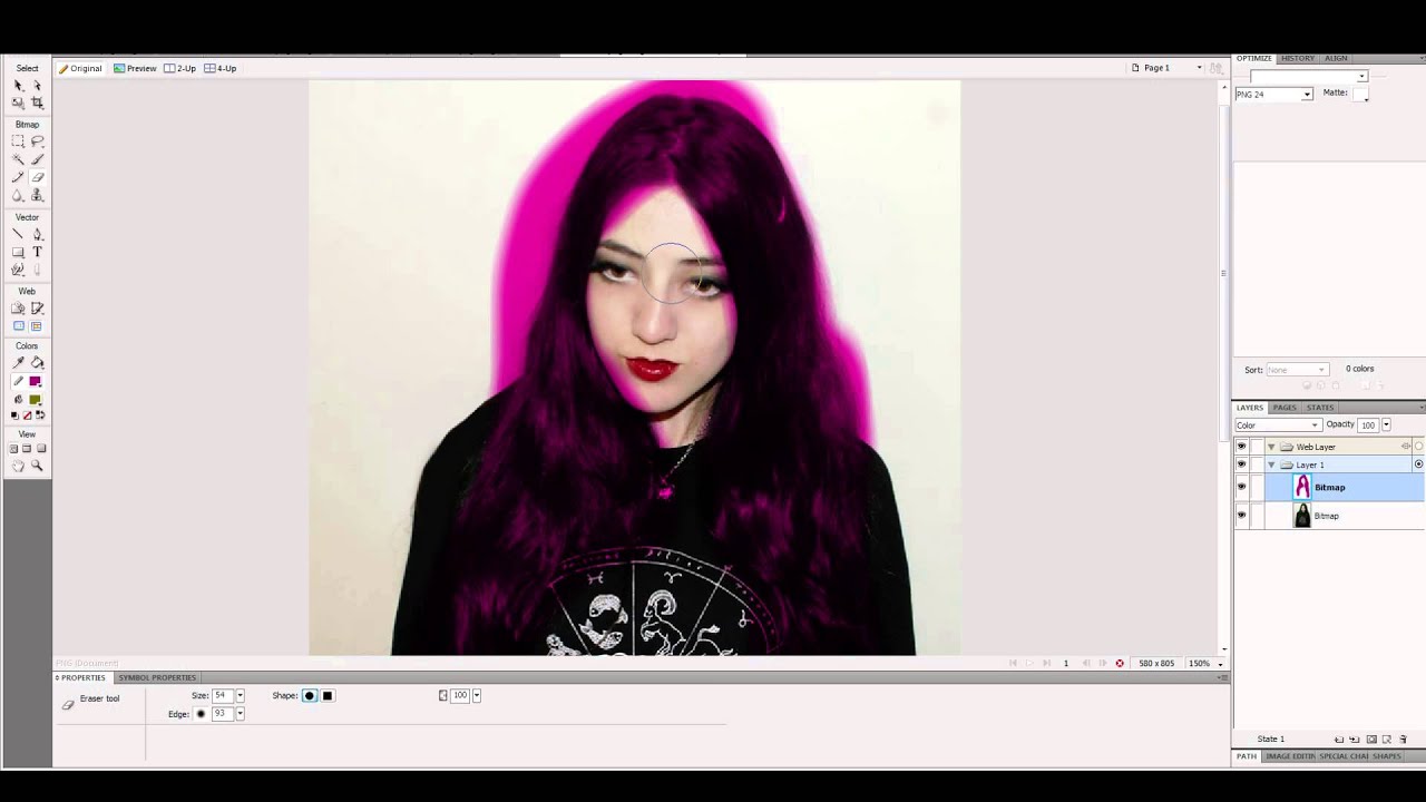 Changing Hair Colour In Adobe Fireworks Youtube - neon blue hair colour texture ii roblox