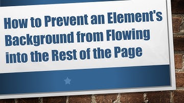 How to Prevent an Element