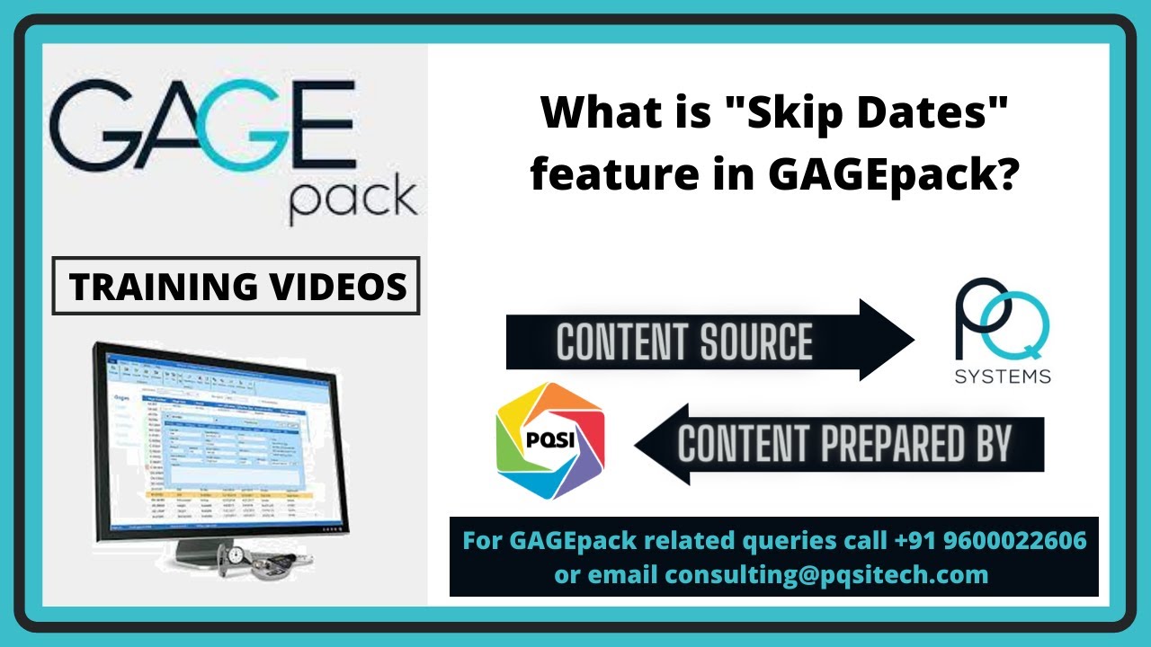 GAGEpack training videos - What is "Skip Dates" feature in GAGEpack?