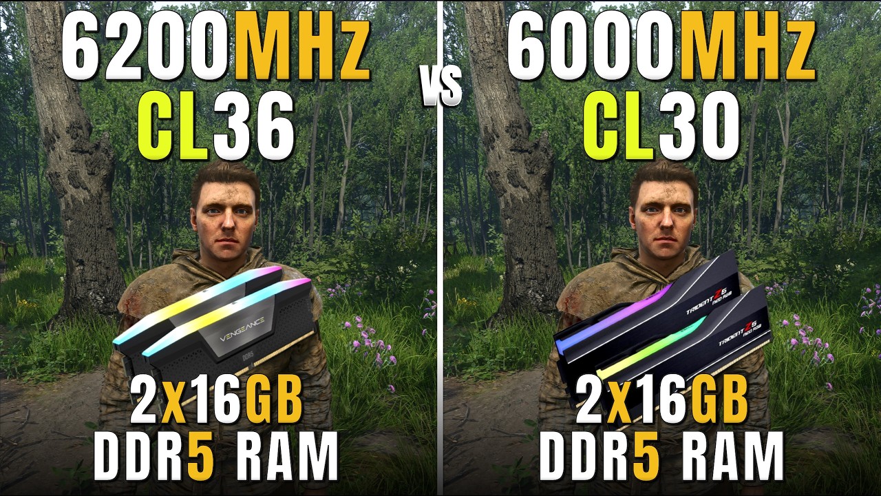 2x16GB 6200Mhz CL36 vs 2x16GB 6000Mhz CL30 Ram | Test in 10 Games | Ryzen 7 9800x3D