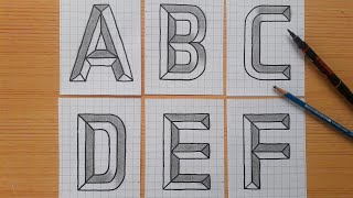3d Drawing Letter A Z /How To Draw Capital Alphabet Easy For Beginners