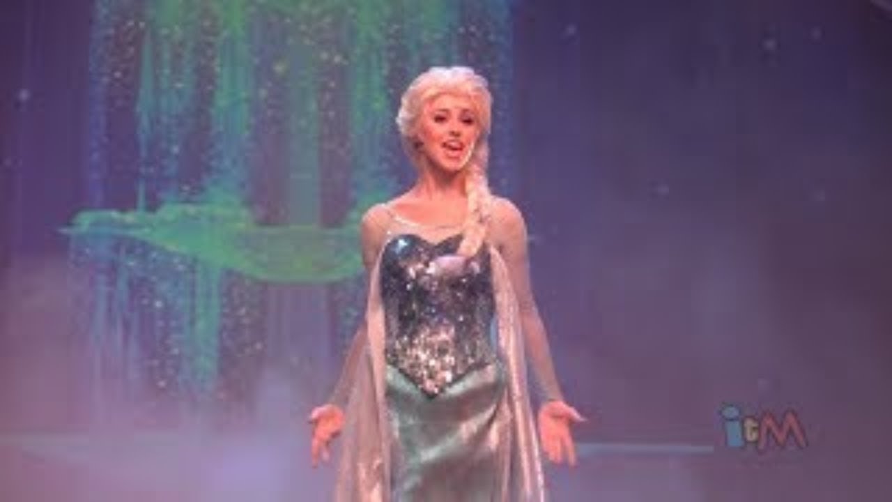 Elsa Anna Kristoff Perform Let It Go In Frozen Sing Along Stage Show Finale At Walt Disney World Youtube