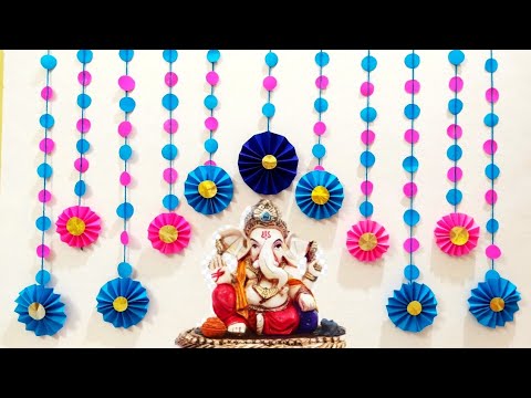 Decoration Ideas For Ganapati at Home/ Ecofriendly Ganapati Decoration  Ideas / Background Decor idea - YouTube