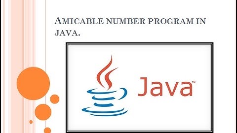 Amicable number program in java