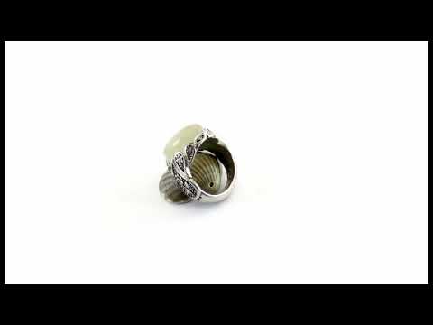 انگشتر عقیق یمن نباتی درشت مردانه - کد 25966