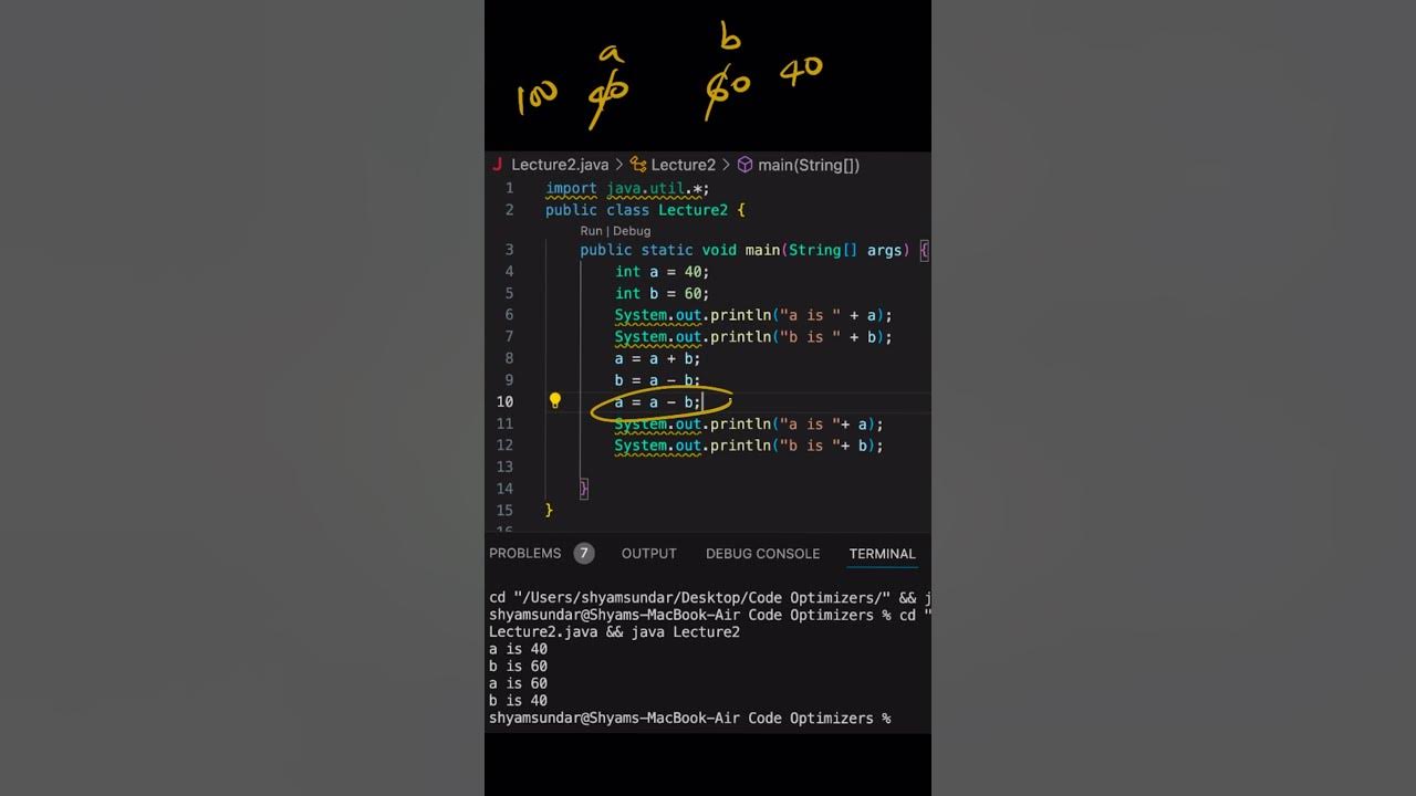 Java Interview Questions | Swapping 2 numbers | Method 2 - YouTube