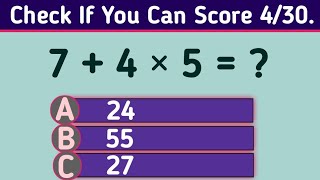 IF YOU ARE A GENIUS, CHECK IF YOU CAN SCORE 4/30 | how smart are you #chapter455.