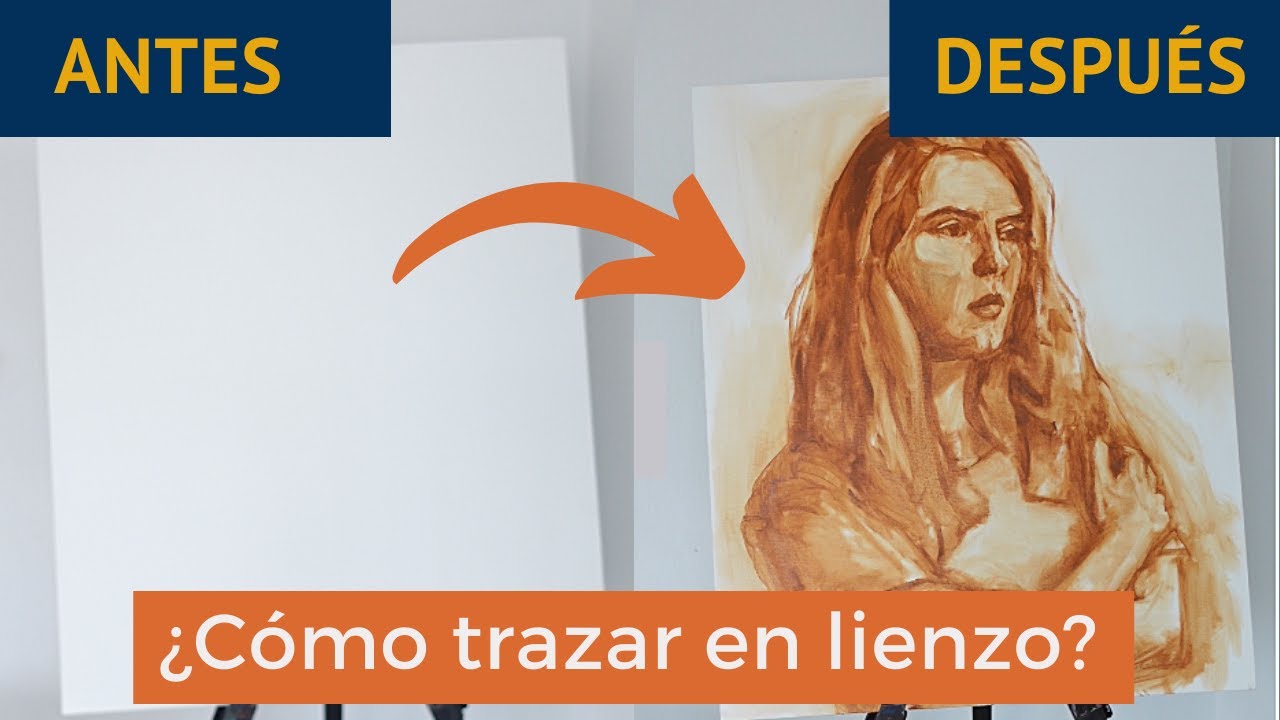 🎨Cómo pasar boceto en lienzo | Como hacer mi dibujo en lienzo | Trazo sin cuadrícula  |trazo retrato